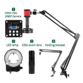YIZHAN 13MP Digital Microscope, 150X Lens, GC2053 Sensor, HDMI VGA Output, Foldable Stand for Precision Inspection